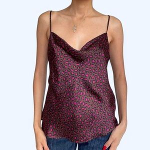 Banana Republic Pink and Black Animal Print Cami